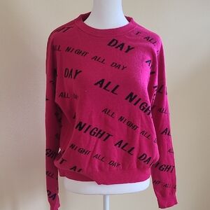 Bar III Vibrant Pink And Black Sweater